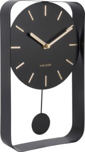 Zegar ścienny Pendulum Charm mały czarny – elegancki design, minimalistyczny styl, idealny do każdego wnętrza