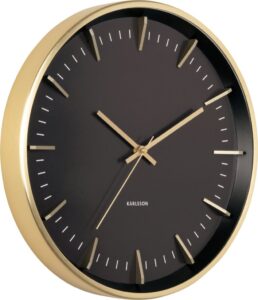 Zegar ścienny Raised Batons złoty – elegancki design, złoty kolor, nowoczesny styl