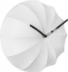 Zegar ścienny Stretch biały – minimalistyczny design, nowoczesny styl, materiał syntetyczny