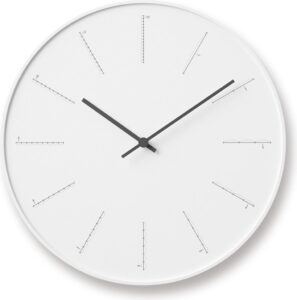 Zegar ścienny Divide biały – minimalistyczny design, elegancki kolor, wysoka jakość wykonania