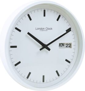 Zegar Day Date biały – elegancki design, funkcja daty i dnia tygodnia, wysoka jakość wykonania