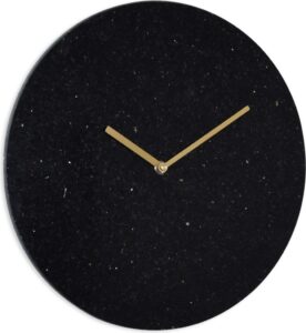 Zegar Marble czarny – elegancki design, minimalistyczny styl, wykończenie z marmuru