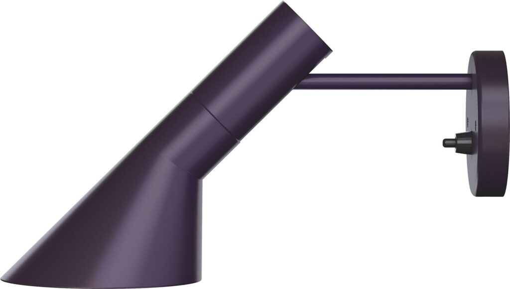 Kinkiet AJ oberżyna z włącznikiem, bez widocznego kabla – elegancki design, praktyczny włącznik, kolor oberżyny