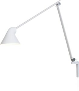 Kinkiet na wysięgniku NJP LED 2700 K biały – nowoczesny design, energooszczędne oświetlenie, idealny do różnych wnętrz