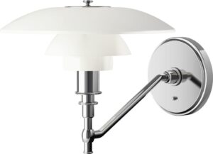 Kinkiet PH 28,5 cm chrom z włącznikiem, bez widocznego kabla – elegancki design, nowoczesny styl, chrom