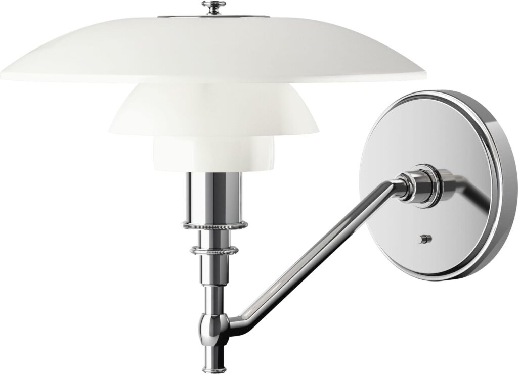 Kinkiet PH 28,5 cm chrom z włącznikiem, bez widocznego kabla – elegancki design, nowoczesny styl, chrom