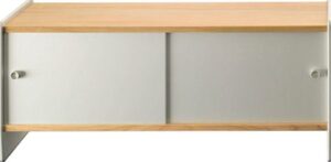Szafka niska Theca 123 cm MDF aluminium wiśnia – elegancki design, funkcjonalność, trwałość