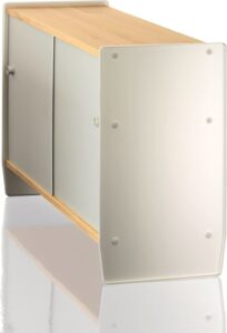 Szafka wysoka Theca 93 cm MDF czarna orzech – elegancki design, funkcjonalność, kolor czarny, materiał MDF