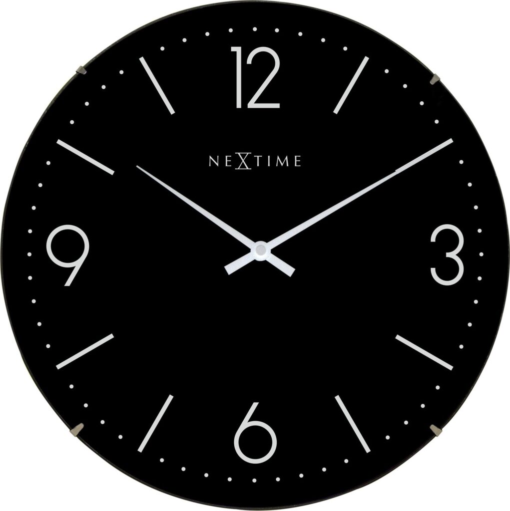Zegar ścienny Basic Dome czarny – minimalistyczny design, nowoczesny styl, idealny do każdego wnętrza