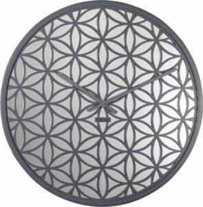 Zegar ścienny Bella Mirror szary – elegancki design, lustro, średnica 60 cm