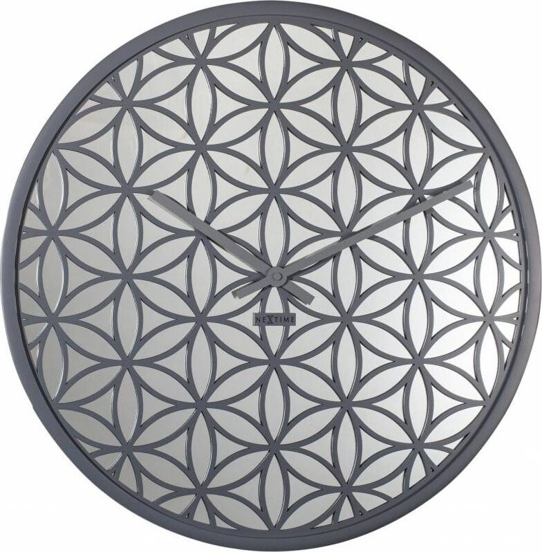 Zegar ścienny Bella Mirror szary – elegancki design, lustro, średnica 60 cm