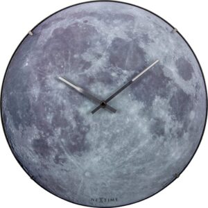 Zegar ścienny Blue Moon Dome – elegancki design, niebieski kolor, szklana kopuła