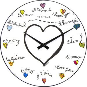 Zegar ścienny Loving You Dome – elegancki design, klasyczny styl, szklana obudowa