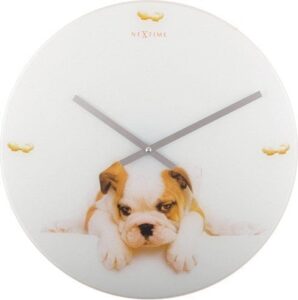 Zegar ścienny Puppy – uroczy design, kolorowy, idealny do pokoju dziecięcego