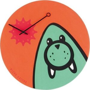 Zegar ścienny Wizky Walrus pomarańczowy – nowoczesny design, kolorowy, idealny do wnętrz