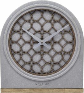 Zegar stołowy Concrete Love – nowoczesny design, szary kolor, betonowa konstrukcja