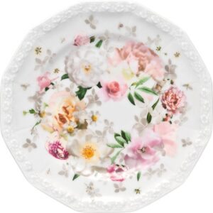 Talerz deserowy Maria Róża 17 cm – elegancki design, porcelana, kwiatowy wzór