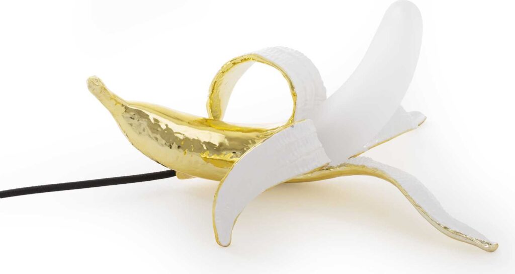 Lampka Banana złota Dewey – nowoczesny design, stylowa dekoracja, efektowna iluminacja