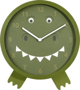 Zegar ścienny Stackers T-rex Terry – atrakcyjny design, kolorowy, nowoczesny, idealny do pokoju dziecięcego
