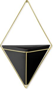Doniczka ścienna Trigg L czarna – nowoczesny design, styl industrialny, duży rozmiar, metal