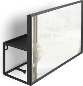 Organizer ścienny Cubiko z lustrem – funkcjonalność, nowoczesny design, kolor biały