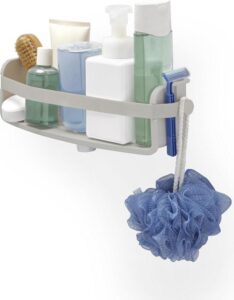 Półka prysznicowa Flex Gel-Lock szara – praktyczna, regulowana, łatwa w montażu