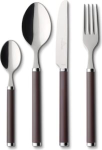 Komplet sztućców Play Chocolate Brown 24 el. – elegancki zestaw, brązowy kolor, idealny do codziennego użytku