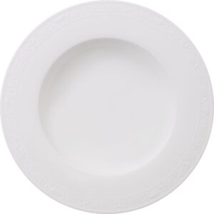 Talerz głęboki White Pearl 24 cm – elegancki design, biały kolor, ceramiczny materiał