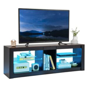 Szafka RTV z oświetleniem LED czarna – nowoczesny design, funkcjonalność, idealna do każdego wnętrza