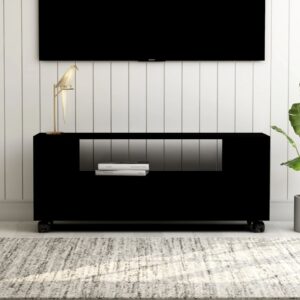 vidaXL Szafka pod TV, czarna, 120x35x48 cm, materiał drewnopochodny