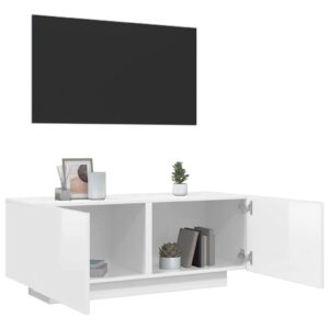 vidaXL Szafka pod TV, wysoki połysk, biała, 100x35x40 cm