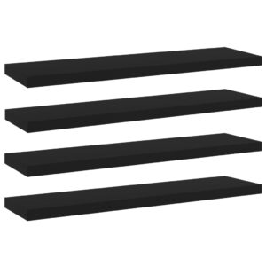 vidaXL Półki na książki, 4 szt., czarne, 40x10x1,5 cm