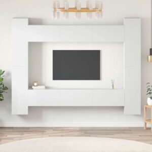 vidaXL 10-cz. zestaw szafek TV, biały, materiał drewnopochodny