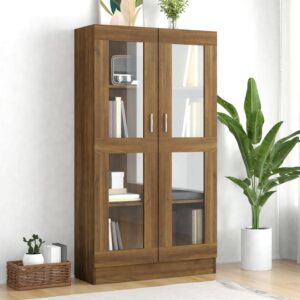 vidaXL Witryna, brązowy dąb, 82,5×30,5×150 cm, materiał drewnopochodny