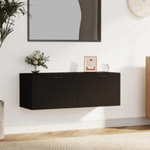 vidaXL Szafka wisząca, czarna, 100×36,5×35 cm, materiał drewnopochodny
