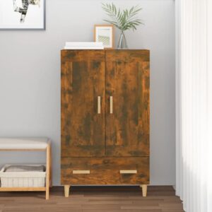 vidaXL Szafka, przydymiony dąb, 70x31x115 cm, materiał drewnopochodny