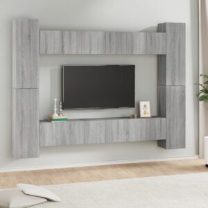 vidaXL Zestaw 10 szafek TV, szary dąb sonoma, materiał drewnopochodny