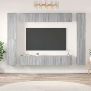 vidaXL Zestaw 10 szafek TV, szary dąb sonoma, materiał drewnopochodny