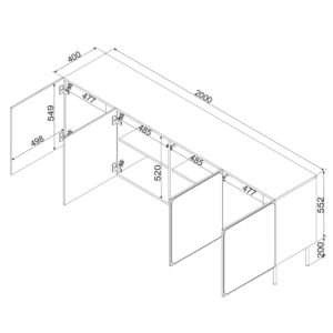 Komoda z drzwiami pomarańczowa mat 200 cm Verno