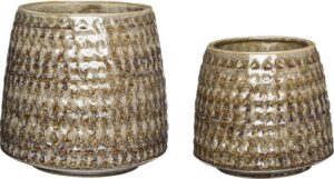 Doniczka Hübsch 670808 2 szt. – elegancki design, ceramiczna, biały kolor, idealna do wnętrz