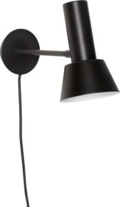 Kinkiet Hübsch 20 cm czarny metalowy – elegancki design, funkcjonalność, idealny do nowoczesnych wnętrz