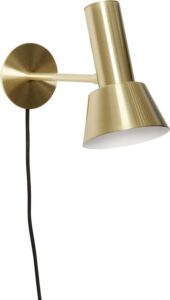 Kinkiet Hübsch 20 cm złoty metalowy – elegancki design, metalowa konstrukcja, idealny do nowoczesnych wnętrz