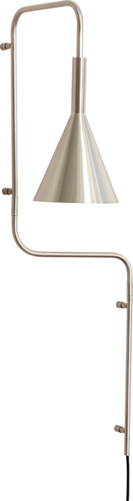 Kinkiet Hübsch wygięty srebrny – nowoczesny design, elegancki kolor, idealny do każdego wnętrza