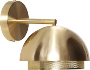 Kinkiet Hübsch złoty z ażurowym dołem – elegancki styl, metal, nowoczesny design
