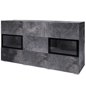 Komoda Baros 26 2d3d Beton Ciemny – nowoczesny design, funkcjonalność, szaro-betonowy kolor, 2 drzwi, 3 szuflady