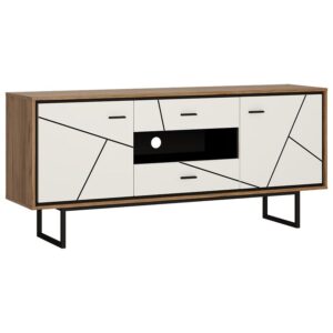 Komoda Brolo BROK01 2D2S dąb catania/czarna perła/mdf biały HG