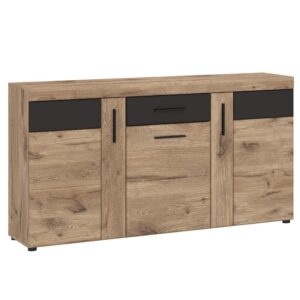 Komoda Grano GRNK01 3D1S dąb viking/pvc dąb viking/pvc szary kosmos – nowoczesny design, przestronność, trwałość