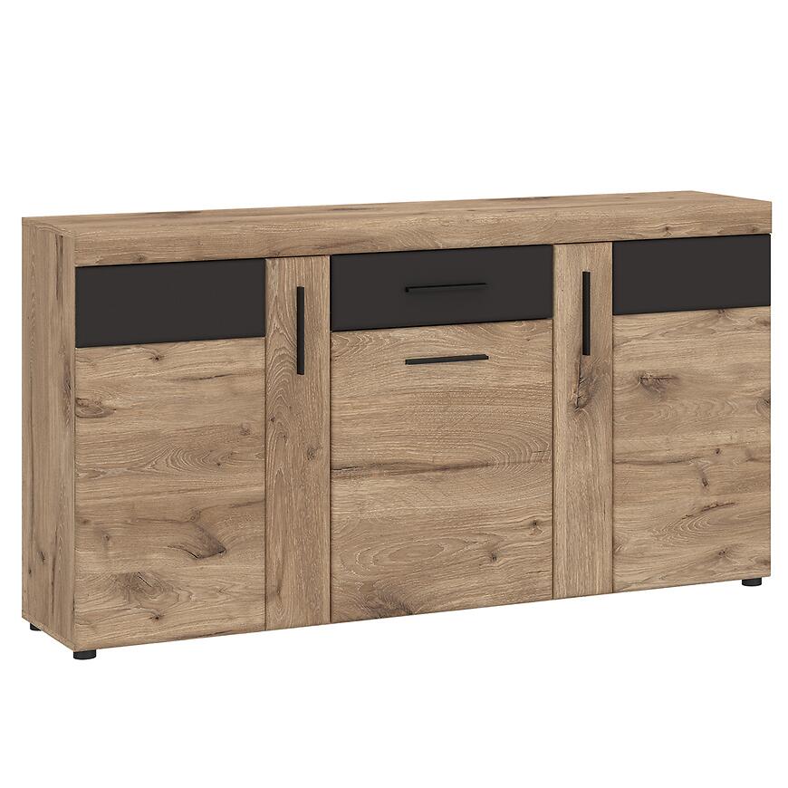 Komoda Grano GRNK01 3D1S dąb viking/pvc dąb viking/pvc szary kosmos – nowoczesny design, przestronność, trwałość
