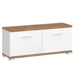 Komoda ławka Hola HOLG05 2D – nowoczesny design, biel alpejska, dąb wotan, materiał MDF