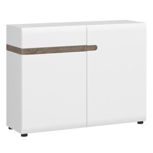 Komoda Linate typ 35 2D-1S biały alpejski/trufla/mdf biały L – elegancki design, praktyczne rozwiązania, nowoczesne materiały